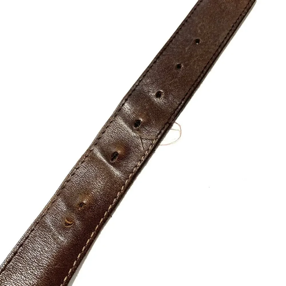 Carhartt Thrashed Belt Vintage Brown Top Grain Leather Work Wear Men's Sz 50